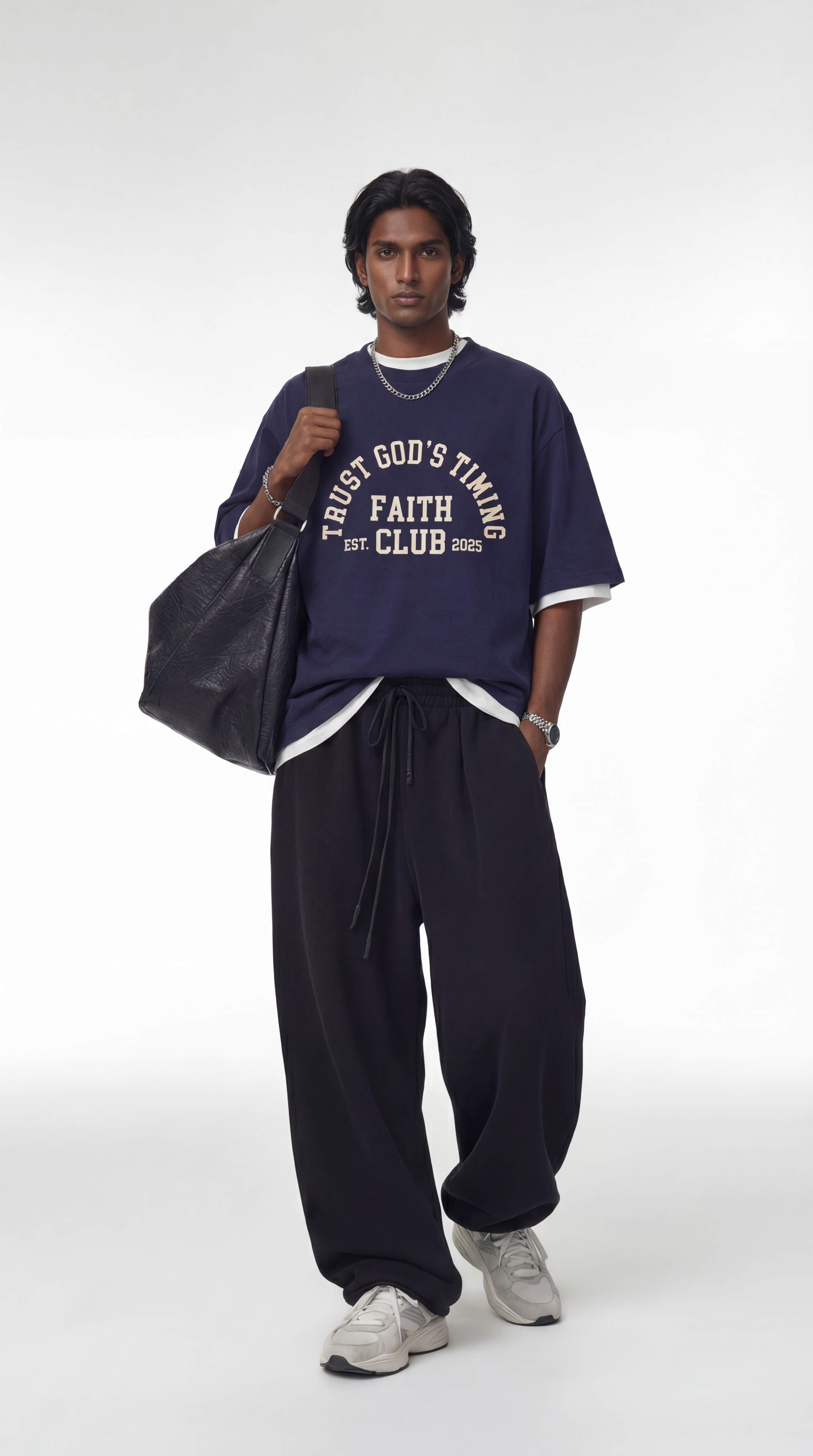 Faith Club™ Oversized T-Shirt - Navy